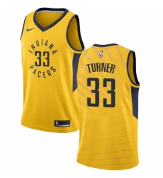 Women's Nike Indiana Pacers #33 Myles Turner Authentic Gold NBA Jersey Statement Edition