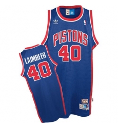 Men's Adidas Detroit Pistons #40 Bill Laimbeer Authentic Blue Throwback NBA Jersey