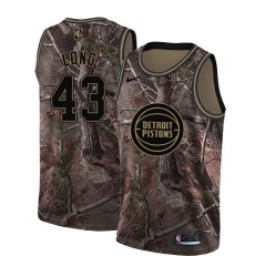 Men's Nike Detroit Pistons #43 Grant Long Swingman Camo Realtree Collection NBA Jersey