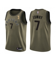Men's Toronto Raptors #7 Kyle Lowry Swingman Green Salute to Service 2019 Basketball Finals Champions Jersey
