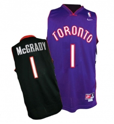 Men's Nike Toronto Raptors #1 Tracy Mcgrady Swingman Black/Purple Throwback NBA Jersey