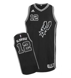 Youth Adidas San Antonio Spurs #12 LaMarcus Aldridge Authentic Black New Road NBA Jersey
