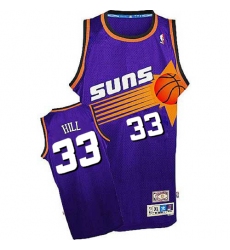 Men's Adidas Phoenix Suns #33 Grant Hill Authentic Purple Throwback NBA Jersey