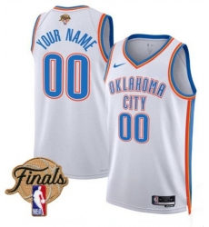 Men's Oklahoma City Thunder Active Player Custom White 2025 Association Edition Stitched Basketball Jersey