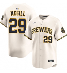 Men's Milwaukee Brewers #29 Trevor Megill Cream 2025 Limited Stitched Baseball Jersey