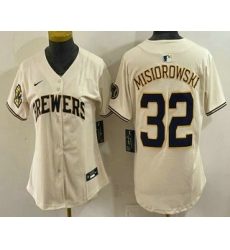 Women's Milwaukee Brewers #32 Jacob Misiorowski Cream Limited Jersey