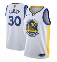 Youth Nike Golden State Warriors #30 Stephen Curry Authentic White Home 2018 NBA Finals Bound NBA Jersey - Association Edition