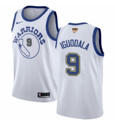 Men's Nike Golden State Warriors #9 Andre Iguodala Authentic White Hardwood Classics 2018 NBA Finals Bound NBA Jersey