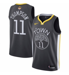 Youth Nike Golden State Warriors #11 Klay Thompson Swingman Black Alternate 2018 NBA Finals Bound NBA Jersey - Statement Edition