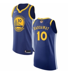 Youth Nike Golden State Warriors #10 Tim Hardaway Authentic Royal Blue Road 2018 NBA Finals Bound NBA Jersey - Icon Edition