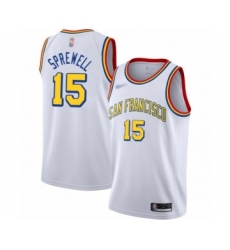Youth Golden State Warriors #15 Latrell Sprewell Swingman White Hardwood Classics Basketball Jersey - San Francisco Classic Edition