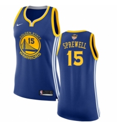 Youth Nike Golden State Warriors #15 Latrell Sprewell Swingman Royal Blue Road 2018 NBA Finals Bound NBA Jersey - Icon Edition