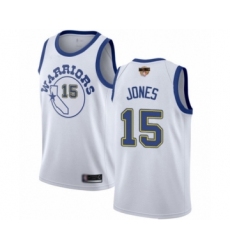 Women's Golden State Warriors #15 Damian Jones Swingman White Hardwood Classics 2019 Basketball Finals Bound Basketball Jersey