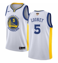 Youth Nike Golden State Warriors #5 Kevon Looney Authentic White Home 2018 NBA Finals Bound NBA Jersey - Association Edition