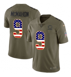Youth Nike Chicago Bears #9 Jim McMahon Limited Olive/USA Flag Salute to Service NFL Jersey