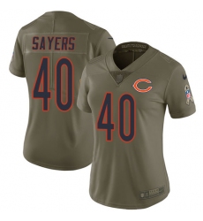 Women's Nike Chicago Bears #40 Gale Sayers Limited Olive 2017 Salute to Service NFL Jersey