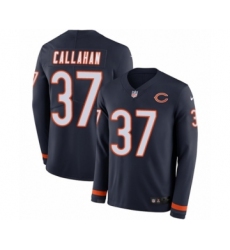 Men's Nike Chicago Bears #37 Bryce Callahan Limited Navy Blue Therma Long Sleeve NFL Jersey