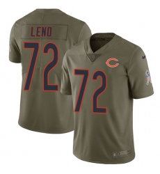 Men's Nike Chicago Bears #72 Charles Leno Limited Olive 2017 Salute to Service NFL Jersey