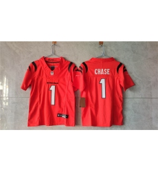 Women's Cincinnati Bengals #1 Ja'Marr Chase Orange F.U.S.E. Vapor Football Stitched Jersey(Run Small)