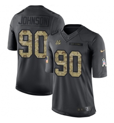 Youth Nike Cincinnati Bengals #90 Michael Johnson Limited Black 2016 Salute to Service NFL Jersey