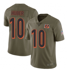 Youth Nike Cincinnati Bengals #10 Kevin Huber Limited Olive 2017 Salute to Service NFL Jersey