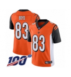Men's Cincinnati Bengals #83 Tyler Boyd Orange Alternate Vapor Untouchable Limited Player 100th Season Football Jersey