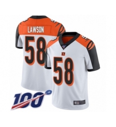 Men's Cincinnati Bengals #58 Carl Lawson White Vapor Untouchable Limited Player 100th Season Football Jersey