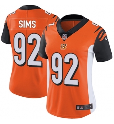 Women's Nike Cincinnati Bengals #92 Pat Sims Vapor Untouchable Limited Orange Alternate NFL Jersey