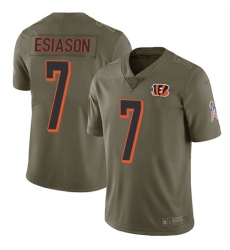 Youth Nike Cincinnati Bengals #7 Boomer Esiason Limited Olive 2017 Salute to Service NFL Jersey