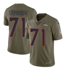 Men's Nike Denver Broncos #71 Donald Stephenson Limited Olive 2017 Salute to Service NFL Jersey