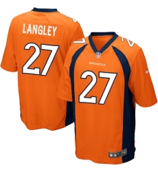 Men's Nike Denver Broncos #27 Brendan Langley Game Orange Team Color NFL Jersey