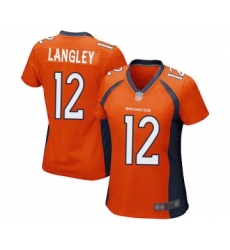 Women's Denver Broncos #12 Brendan Langley Game Orange Team Color Football Jersey