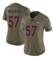 Women's Nike Denver Broncos #57 Demarcus Walker Limited Olive 2017 Salute to Service NFL Jersey