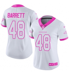 Women's Nike Denver Broncos #48 Shaquil Barrett Limited White/Pink Rush Fashion NFL Jersey