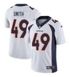 Men's Nike Denver Broncos #49 Dennis Smith White Vapor Untouchable Limited Player NFL Jersey