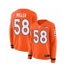 Women's Nike Denver Broncos #58 Von Miller Limited Orange Therma Long Sleeve NFL Jersey