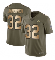 Youth Nike Denver Broncos #32 Andy Janovich Limited Olive/Gold 2017 Salute to Service NFL Jersey