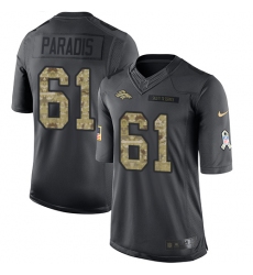 Men's Nike Denver Broncos #61 Matt Paradis Limited Black 2016 Salute to Service NFL Jersey