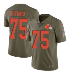 Men's Nike Cleveland Browns #75 Joel Bitonio Limited Olive 2017 Salute to Service NFL Jersey