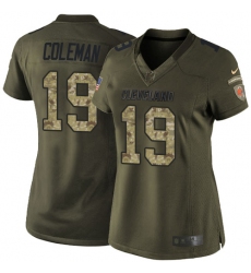 Women's Nike Cleveland Browns #19 Corey Coleman Elite Green Salute to Service NFL Jersey