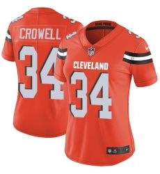 Women's Nike Cleveland Browns #34 Isaiah Crowell Orange Alternate Vapor Untouchable Limited Player NFL Jersey