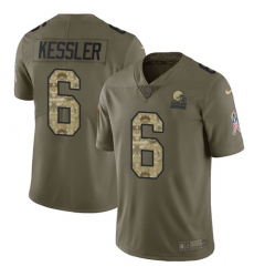 Youth Nike Cleveland Browns #6 Cody Kessler Limited Olive/Camo 2017 Salute to Service NFL Jersey
