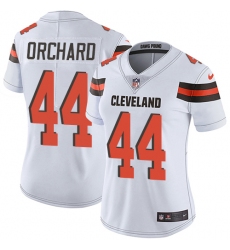 Women's Nike Cleveland Browns #44 Nate Orchard White Vapor Untouchable Limited Player NFL Jersey