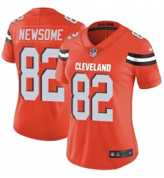 Women's Nike Cleveland Browns #82 Ozzie Newsome Orange Alternate Vapor Untouchable Limited Player NFL Jersey
