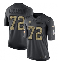 Men's Nike Cleveland Browns #72 Shon Coleman Limited Black 2016 Salute to Service NFL Jersey