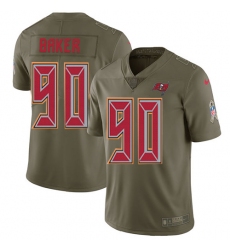 Youth Nike Tampa Bay Buccaneers #90 Chris Baker Limited Olive 2017 Salute to Service NFL Jersey