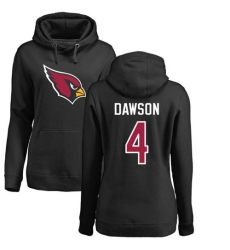 NFL Women's Nike Arizona Cardinals #4 Phil Dawson Black Name & Number Logo Pullover Hoodie