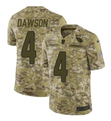 Youth Nike Arizona Cardinals #4 Phil Dawson Limited Camo 2018 Salute to Service NFL Jersey