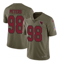 Youth Nike Arizona Cardinals #98 Corey Peters Limited Olive 2017 Salute to Service NFL Jersey