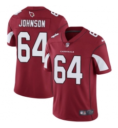 Men's Nike Arizona Cardinals #64 Dorian Johnson Red Team Color Vapor Untouchable Limited Player NFL Jersey